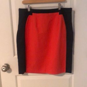 EUC Black/Orange Worthington Midi Skirt